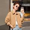 Small leather jacket women's short spring and autumn motorcycle jacket women's new temperament thin leather jacket