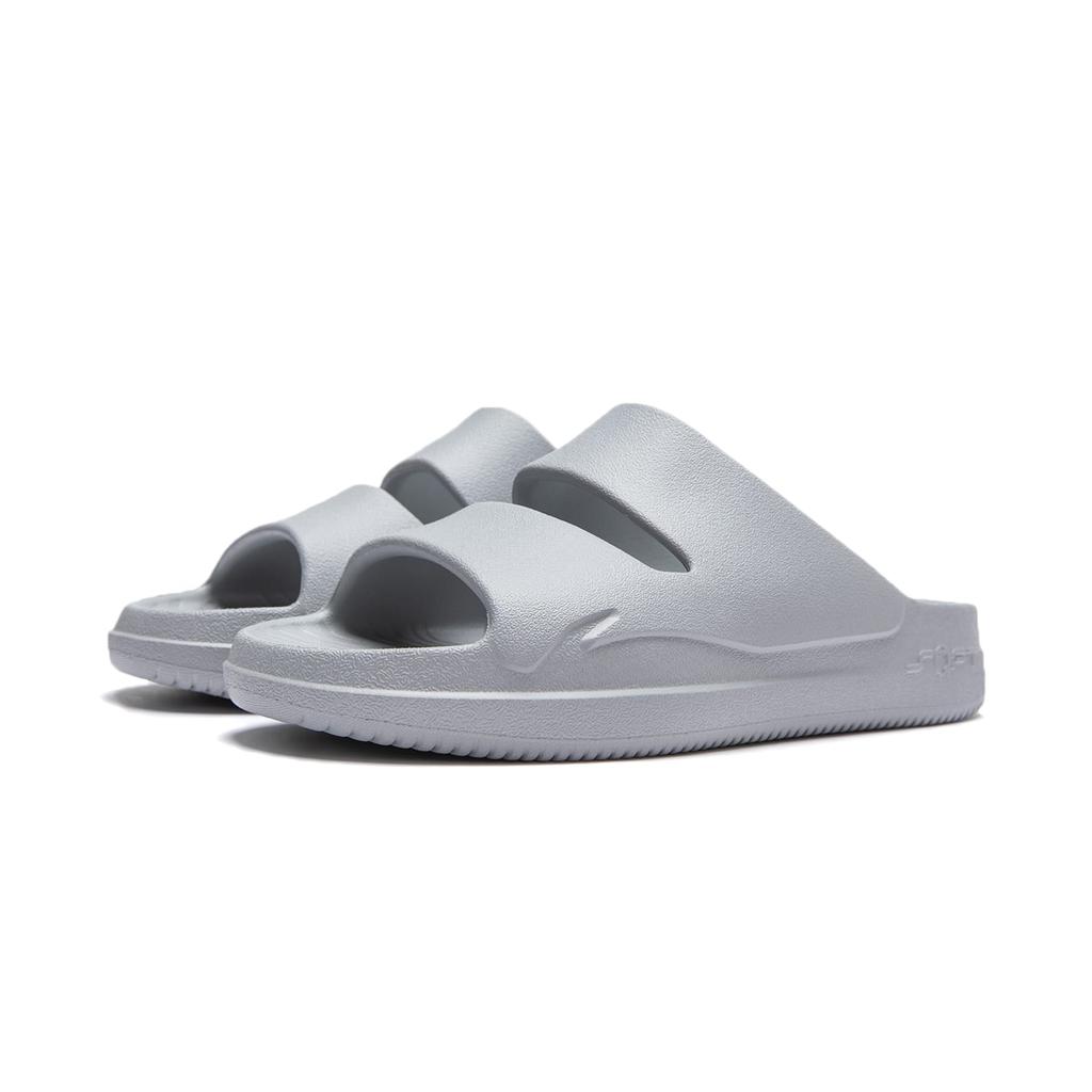 Li Ning Soft Clap Slip Resistant Abrasion Resistant Slide Slippers Unisex Ultimate Gray AGAU005-4