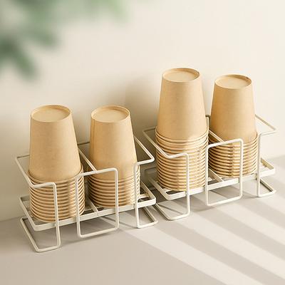 Disposable Cup Storage Rack for Tea Coffee Paper Cups Home Kitchen Display Organizer