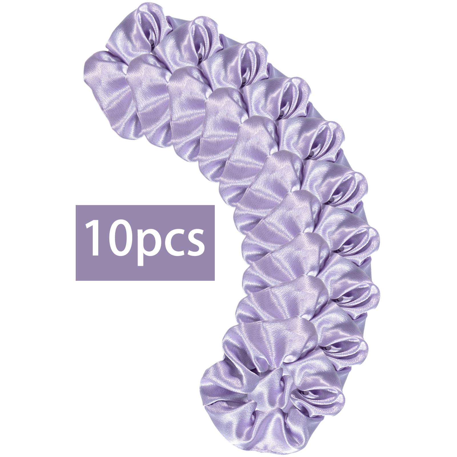 

10 шт. Элегантные атласные резинки для волос для женщин и девочек, нескользящие резинки для волос, нежные повязки для тонких и густых волос и для укладки One Size