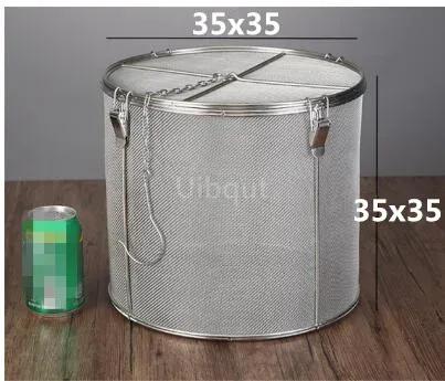 Round Hole 304 Stainless Steel Seasoning Bag Gravy Soup Taste Spice Box Basket Brine Hot Pot Slag Separation Colander Strainers
