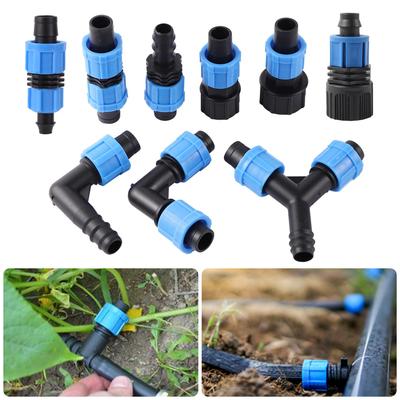 DN17mm Drip Tape Pipe Locked Connectors Straight/Elbow/Y-shape 3-way  Garden Irrigation Greenhouse Vegetable Watering Joint 1Pc