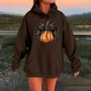 Women's Long-sleeved  Oversized Dropped Shoulder Sleeves Women's Hooded Halloween Print Plush Sweatshirt