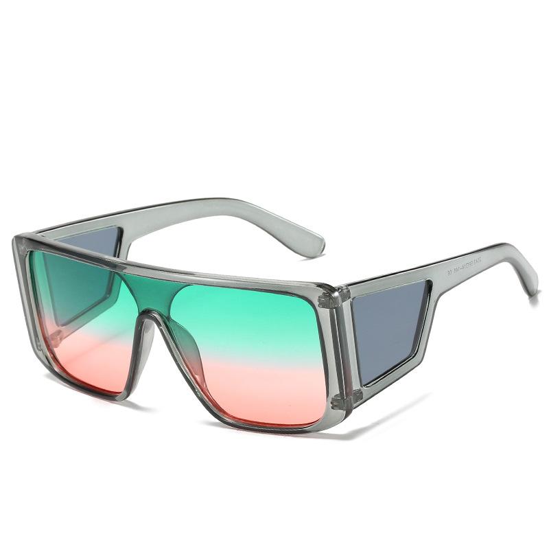 Europäische und amerikanische Mode-Straßenfotografie, vielseitige Sonnenbrillenbox für Damen, personalisierte einteilige Schutzsonnenbrille für Herren