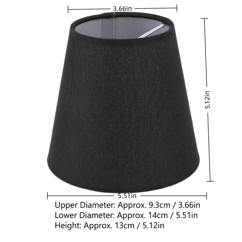 6PCS Modern Fabric Lampshade Clip On Design 5.12 inch Height Chandelier Lamp Shades Lamp Cover Indoor Lamp