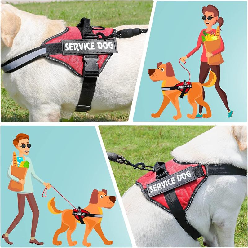 Szelki dla psa służbowego, bez ciągnięcia, łatwe zakładanie i zdejmowanie, odblaskowe, oddychające, 3M, łatwe w regulacji, odpowiednie dla małych, średnich i dużych psów