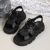 Foreign Trade Sandals Women's Summer Models 2025 New Muffin Thick-soled Fashionable Foreign Style Light and Versatile High-end Beach Shoes