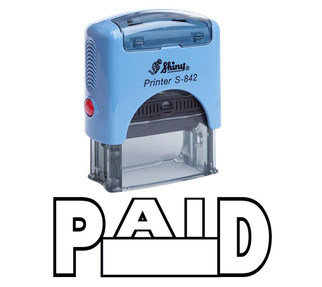 PAID Self Inking Rubber Stamp Custom Shiny Office Stationary Stamp