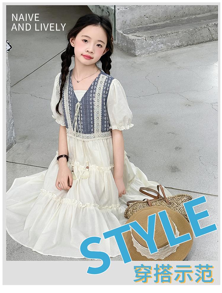 Girls' dress 2026 new summer children's dress, stylish girls' summer dress, big children's princess dress, forest series