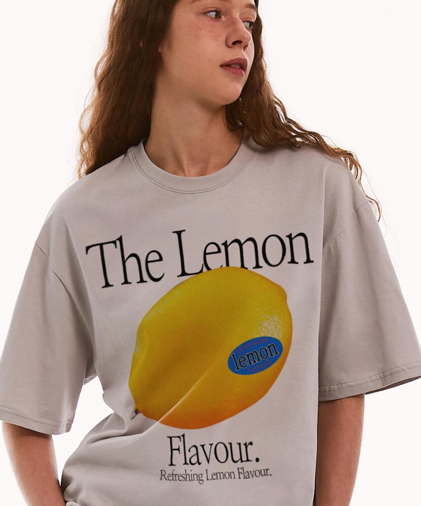 MATCHGLOBE Color Lemon Oversized Tee (Beige)