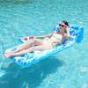 180cm x 90cm Inflatable Leaf Hole Floating Raft Pool Party Floating Lounger with Cup Holder