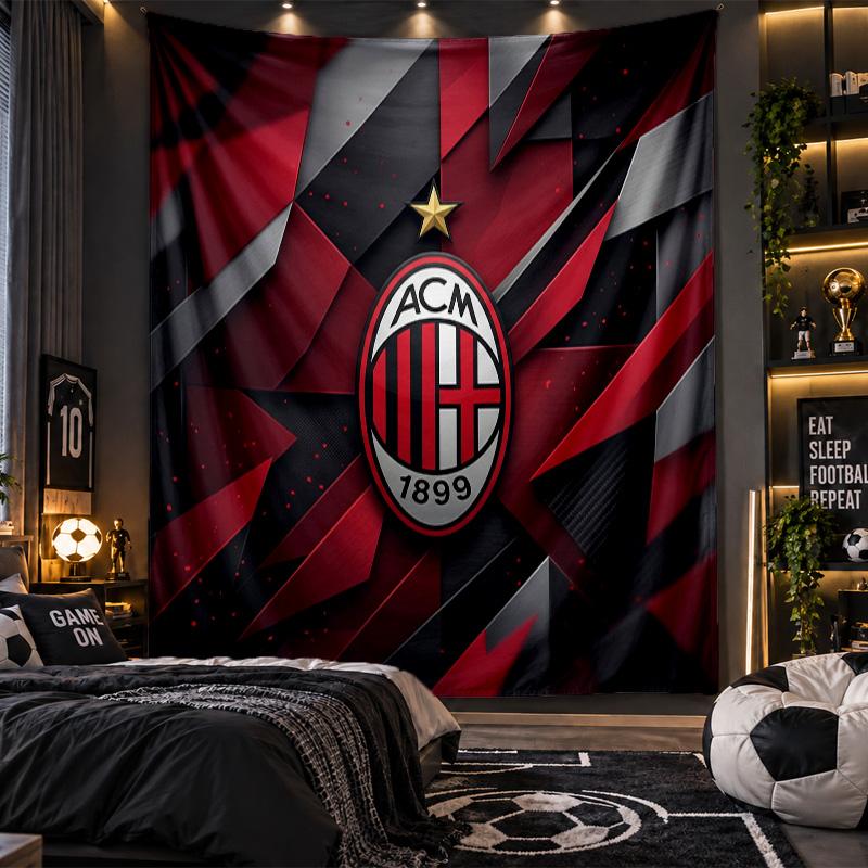 Wall Hanging Tapestry AC Milan Print Cloth for Living Room Bedroom Home Decor