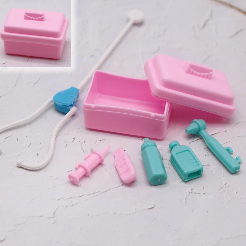 11Pcsset Dollhouse Pet House Dogs Medical Treatment Diy Birthday Gift Furniture Cute Kids Toys For Barbie Miniature Accessories