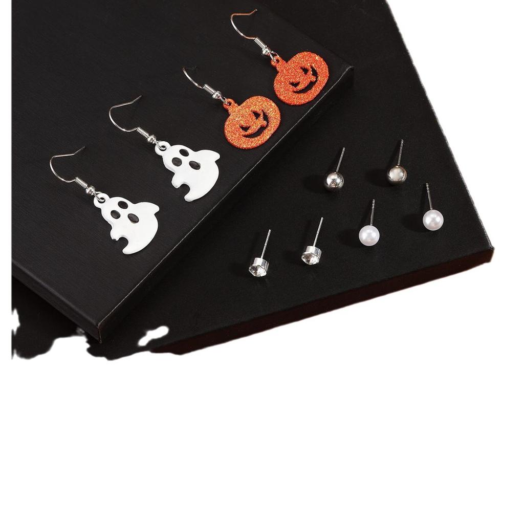 Heiß verkaufendes 6er-Pack Halloween Spinnennetz Kürbis Geist Ohrring-Set mit Festivalatmosphäre Set Ohrringe