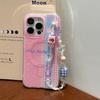 INS Pink Blue Bear Flower Beads Phone Chain Trendy Pendant For iPhone Samsung Accessories Cute Phone Hanging Rope For Girl Strap
