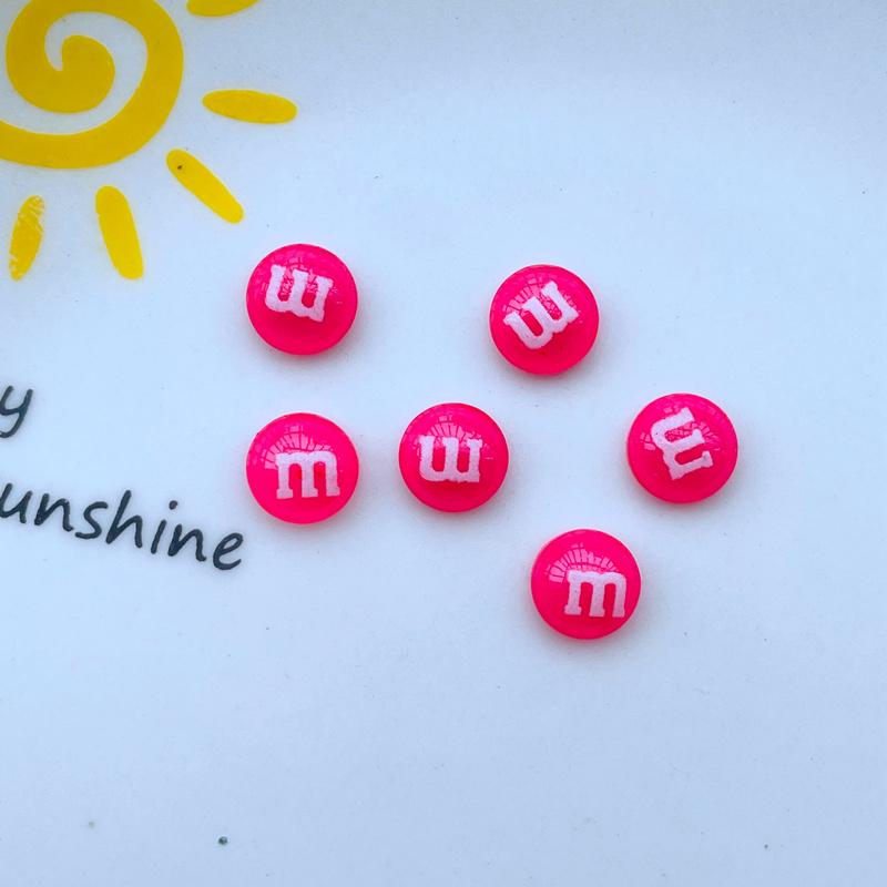 100 Pcs New Cute Mini Resin Mixed Color M Candy Series Flatback Ornament Jewelry Making Manicure Hairwear Accessories A42