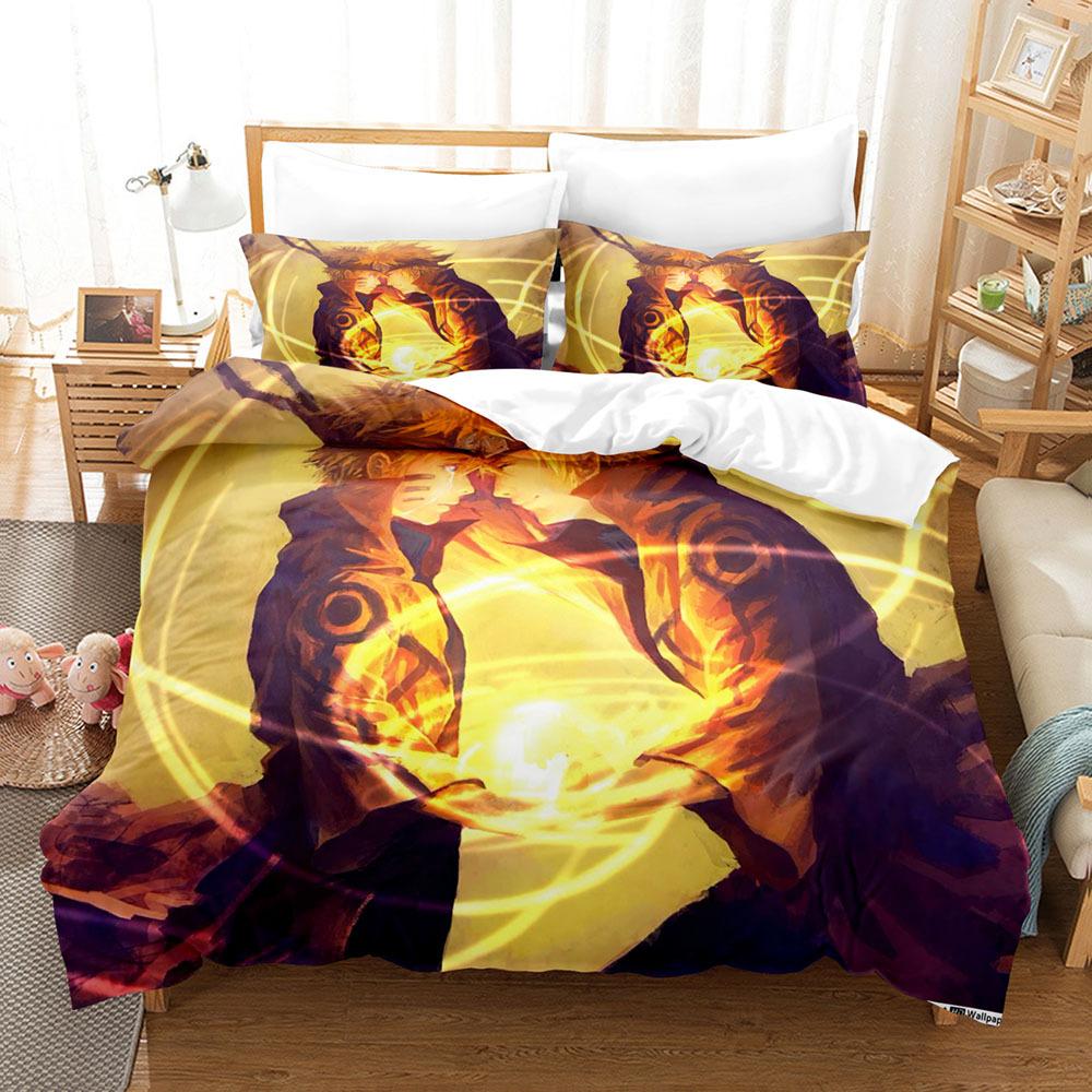 3D Printed Bedding Three-Piece Set, Anime, Naruto Sasuke
