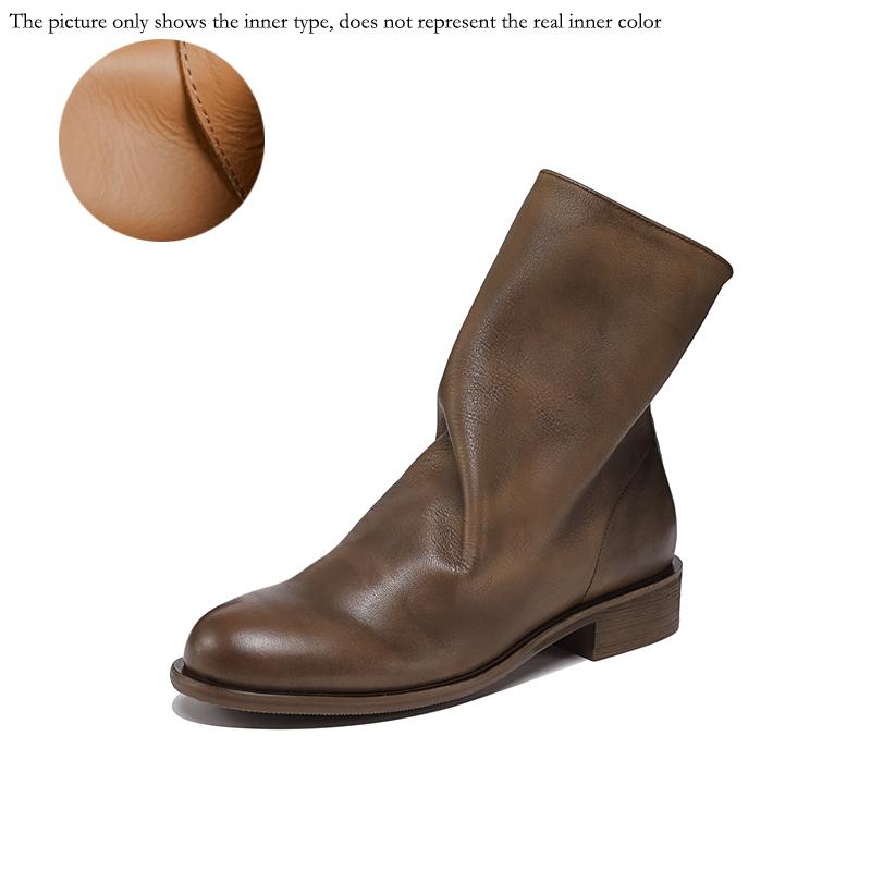 Winter Women'S Boots Vintage Chelsea Boots Women'S Shoes Women'S Ankle Boots Genuine Leather Western Boots Retro