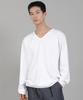 Seinteukeulu Plain V-Neck Sweatshirt Rvs-874 White