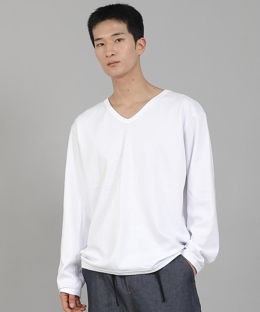 Seinteukeulu Plain V-Neck Sweatshirt Rvs-874 White
