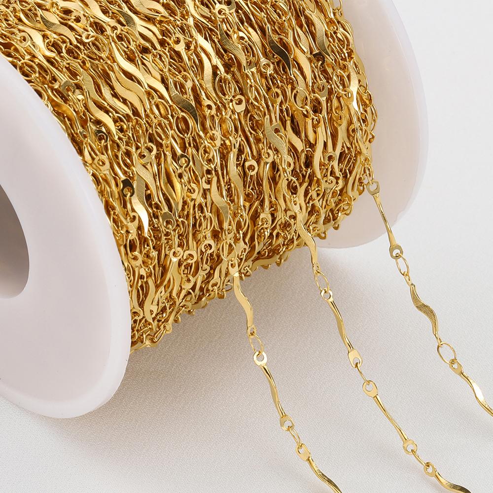 No Fade 1Meter Silver Color Stainless Steel Link Chains DIY Chain for Needlework Necklaces Bracelets Jewelry Making Accessories