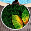 Green Yellow Leaves Print Round Beach Towel,Microfiber Circle Beach Towels Sand Free Quick Dry Picnic Yoga Mat Circle Tablecloth