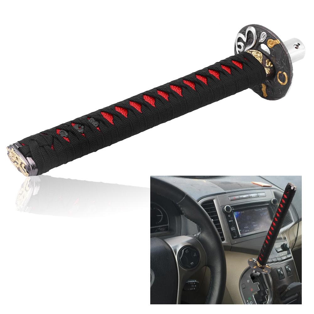 

Универсальная рукоятка рычага переключения передач в виде японского меча с 4 адаптерами Черный Красный