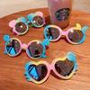 Boy Girl Cute Cartoon Bear Shape Fashion Round Sunglasses Children Vintage Sunglasses UV Protection Classic Kids Eyewear