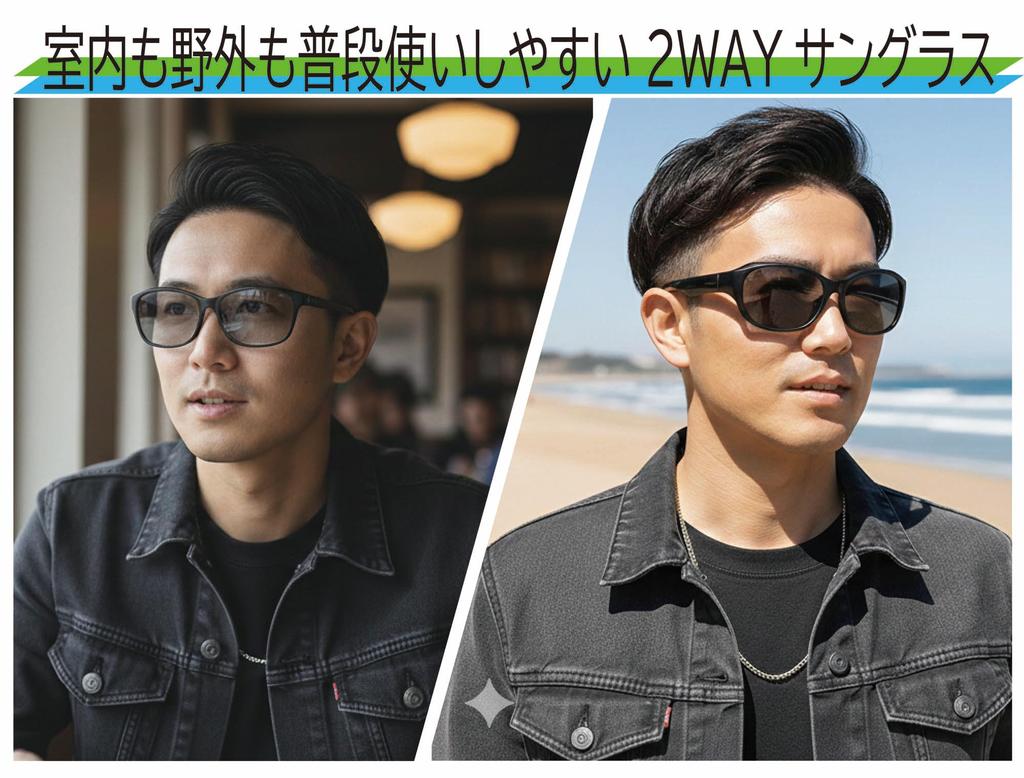 [FaceTrick az Label] Polarized and Photochromic Sunglasses for Men and Women, UV Protection, Lenses that darken with UV light, Made in Sabae, Japan,
