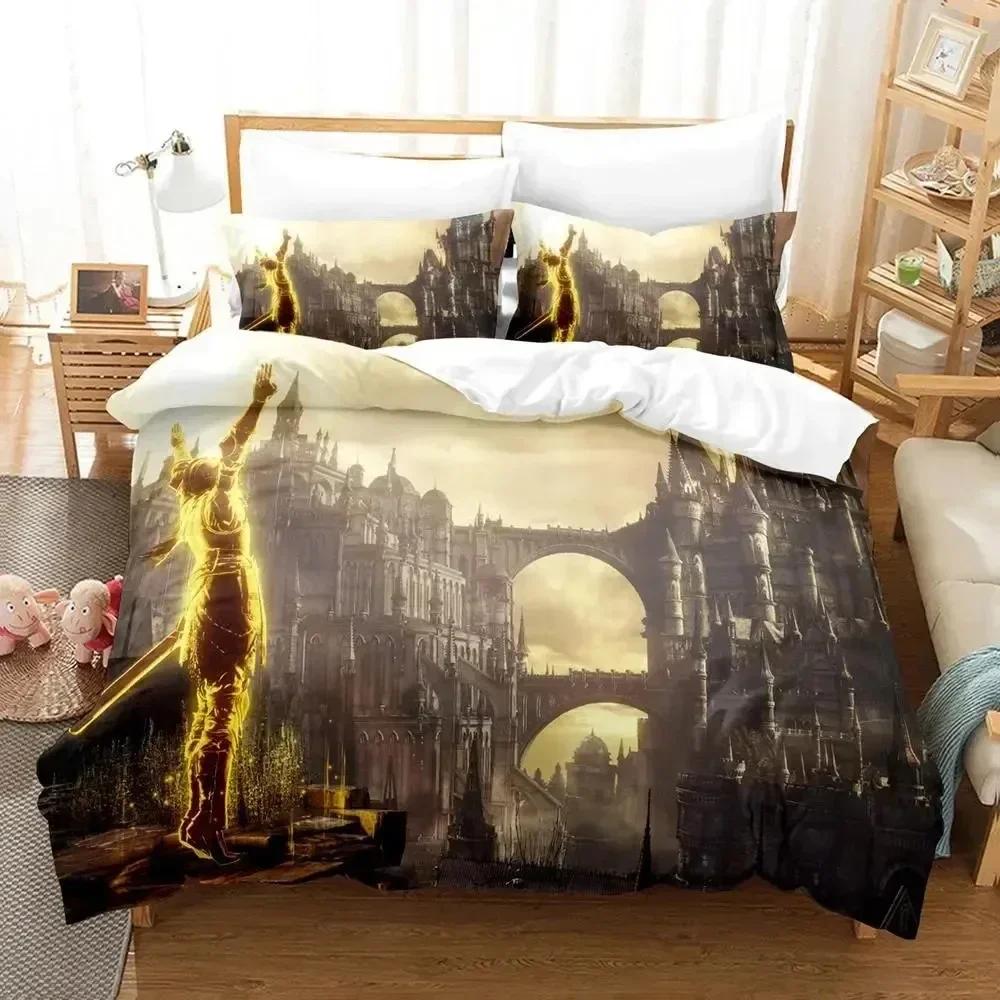 3D-Druck Spiel Dark Souls Bettwäsche-Set Bettbezug Bett-Set Steppdeckenbezug Kissenbezug Bettdecke King Queen Größe Jungen Erwachsenen Bettwäsche-Set