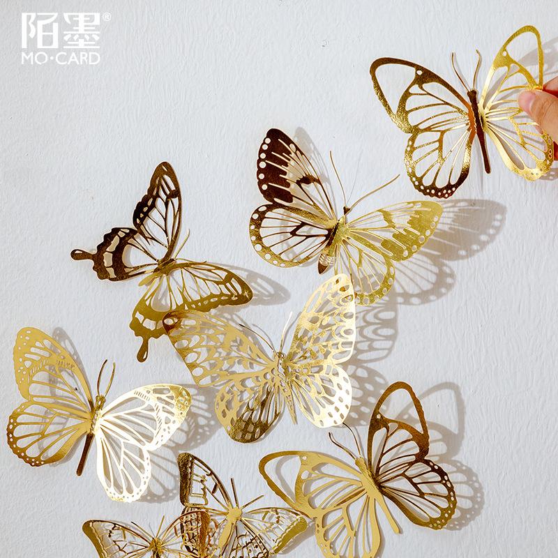 10Sheet Gold-Foil Lace Hollow-Out Material Paper, Exquisite Lace Patterns with Gold Foil for Hand Account, Scrapbook DIY Crafts