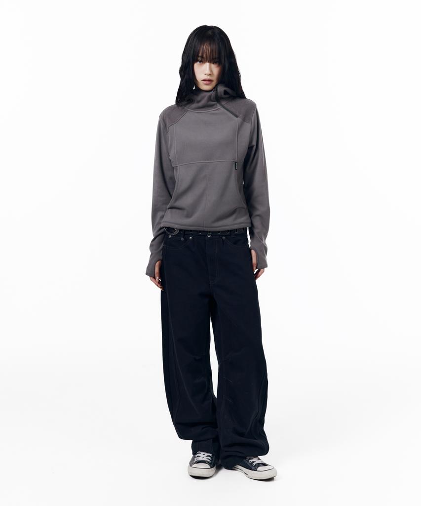 AAKAM Kpt Semi Wide Denim Pants (Black)