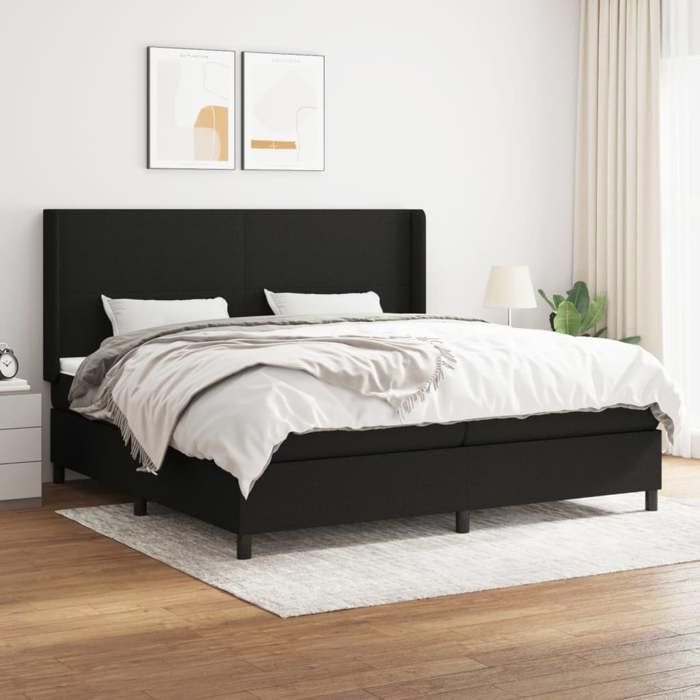 VidaXL Slat Bed Base with Mattress, Upholstered Bed with Headboard, Double Bed, Adult Bedroom Bed, Modern, 3131299