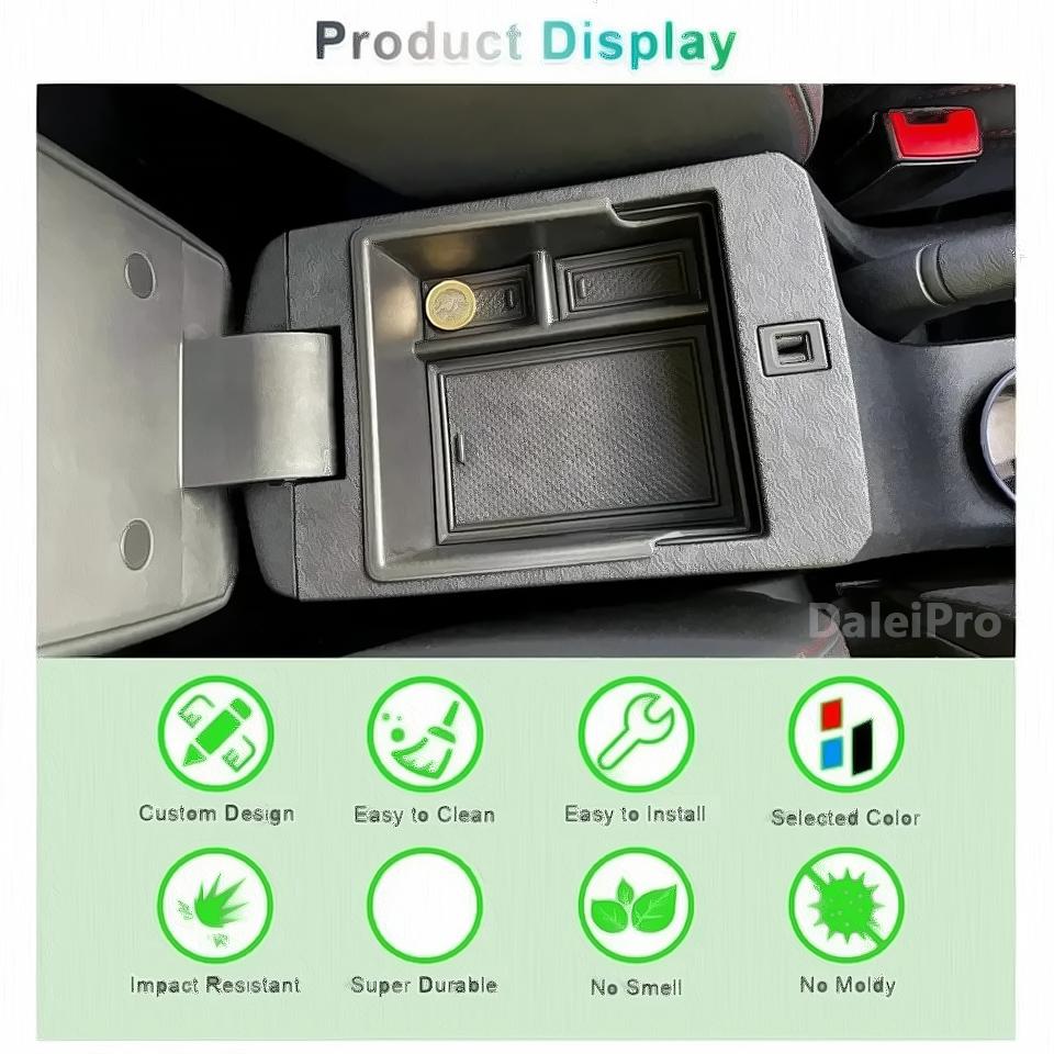 For MG ZS 2023 2024 Car Center Console Organizer Tray Secondary Armrest Storage Box Tidying Interior MG ZS Accessories