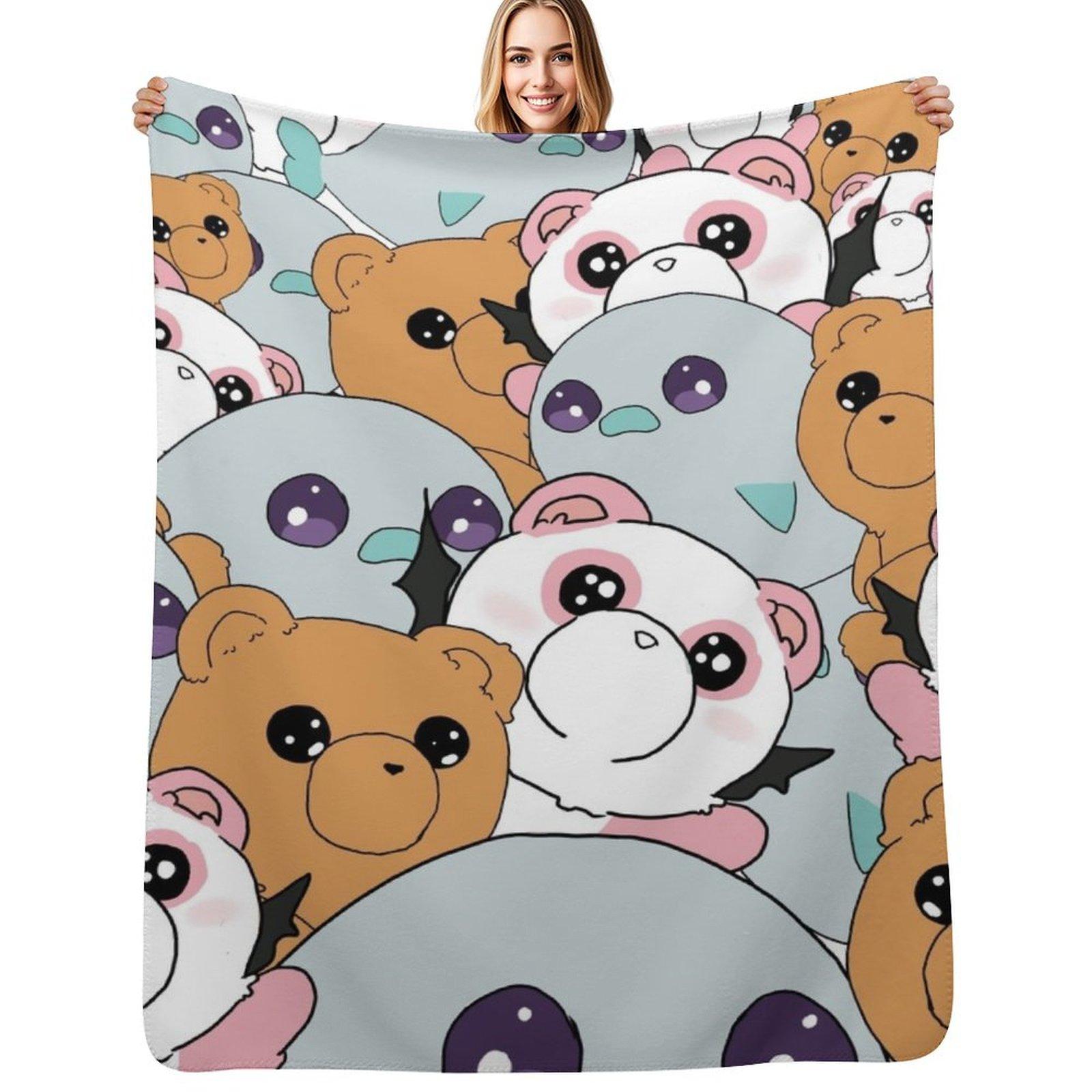 Cuties of Sleepy Princess in the Demon Castle Throw Blanket Cozy Light Blanket for Travel Camping Picnic 75x100cm