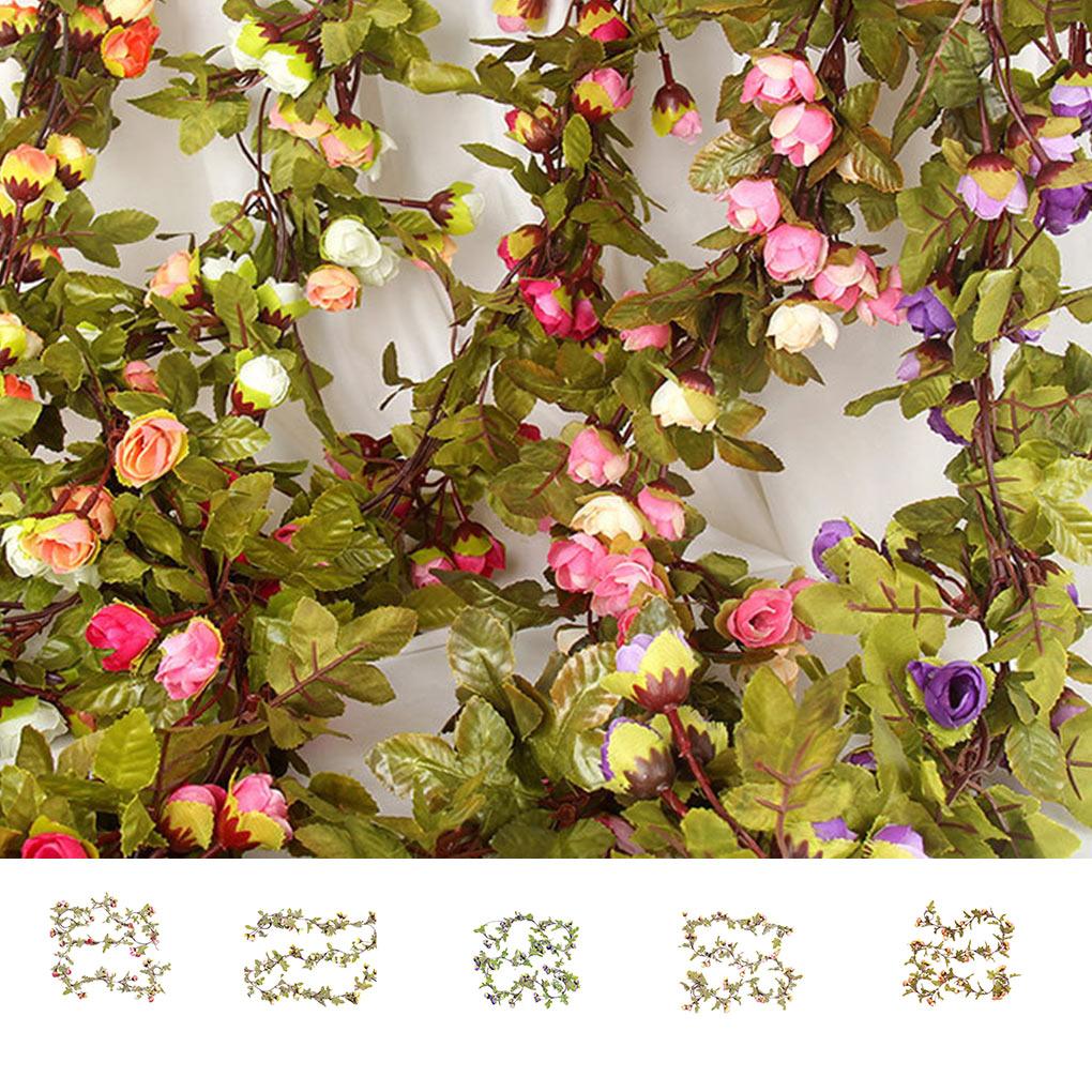 2.2m Long Silk Rose Flower Ivy Vine Leaf Garland Wedding Party Home Decoration