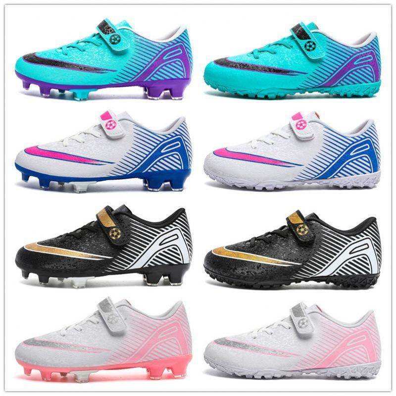 2025 Summer and Autumn New Low-top Velcro Football Shoes Big Children's Game Long Nails Broken Nails Training Football Shoes