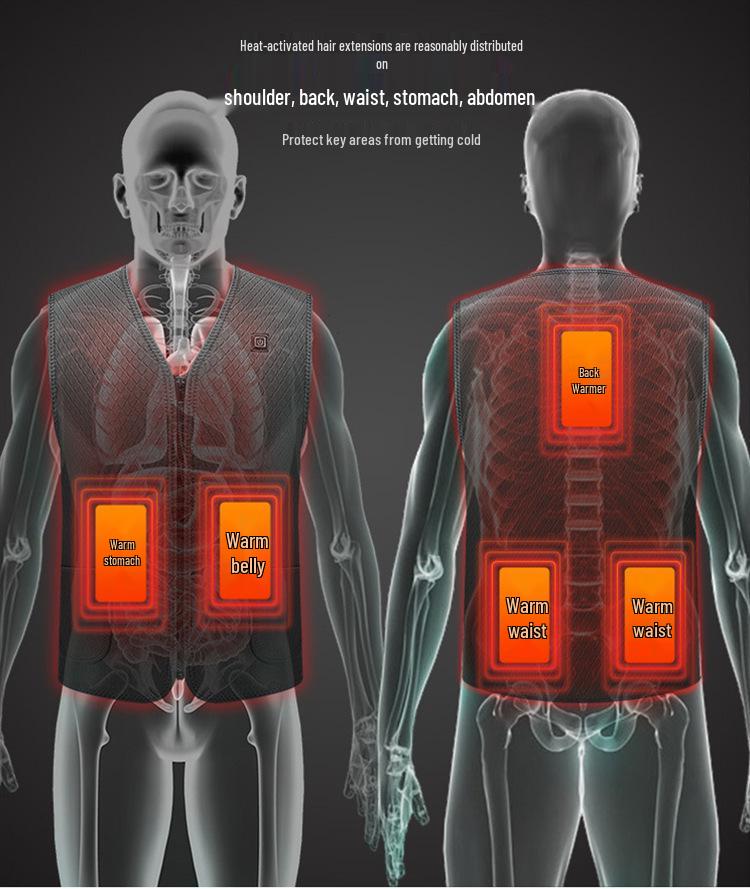 Unisex USB Heated Neoprene Vest - Smart, Constant Temperature Winter Wear