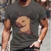 3D Print Funny Capybara Graphic T Shirt For Men Women Cute Animal Capybara T-Shirts Summer Casual Fashion Loose Kids Tees Tops