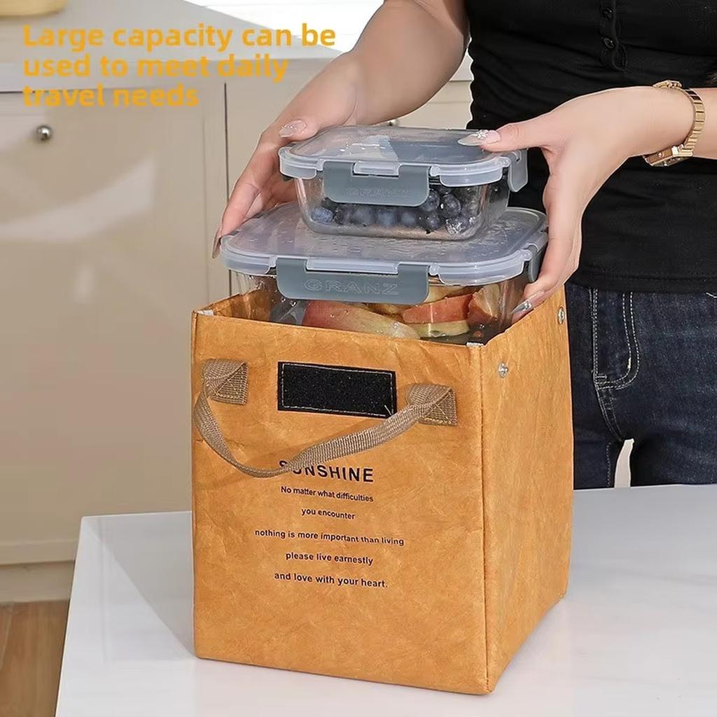 Isolierte Lunchtasche mit großem Fassungsvermögen, Thermische Bento-Tasche mit Aluminiumfolie für die Arbeit & Essenslieferung