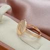 Fashion Glossy Ring For Women  Rose Gold Simple Oval Lucky Ring High Quality Daily Fine Jewelry