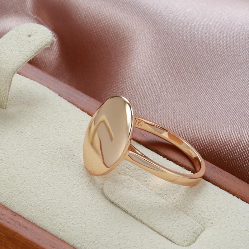 Fashion Glossy Ring For Women  Rose Gold Simple Oval Lucky Ring High Quality Daily Fine Jewelry