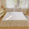 1 Pc Butterfly Printed Bed Sheet with Skrit Reactive Printed Bed Skrit with Elastic Band High Quality Skirting Bedsheets