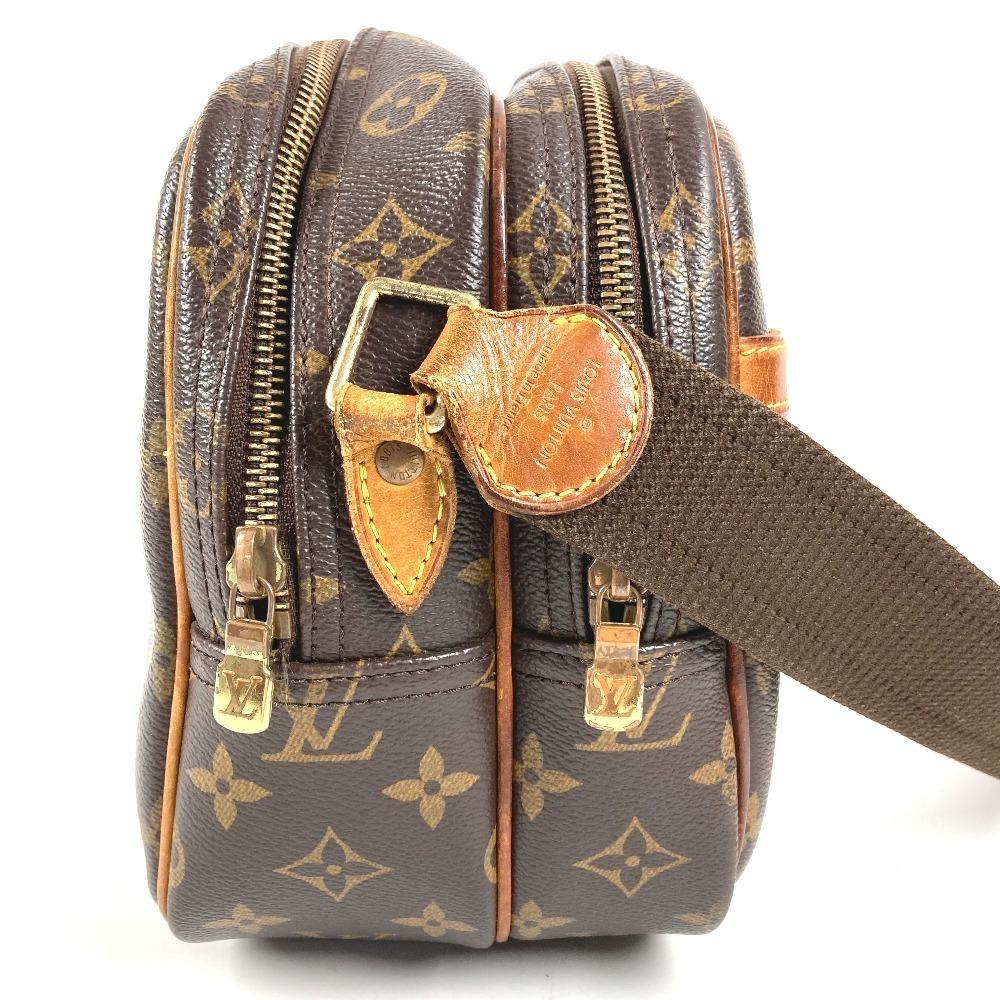 Louis Vuitton M45254 Monogram Reporter PM Crossbody Shoulder Bag Brown