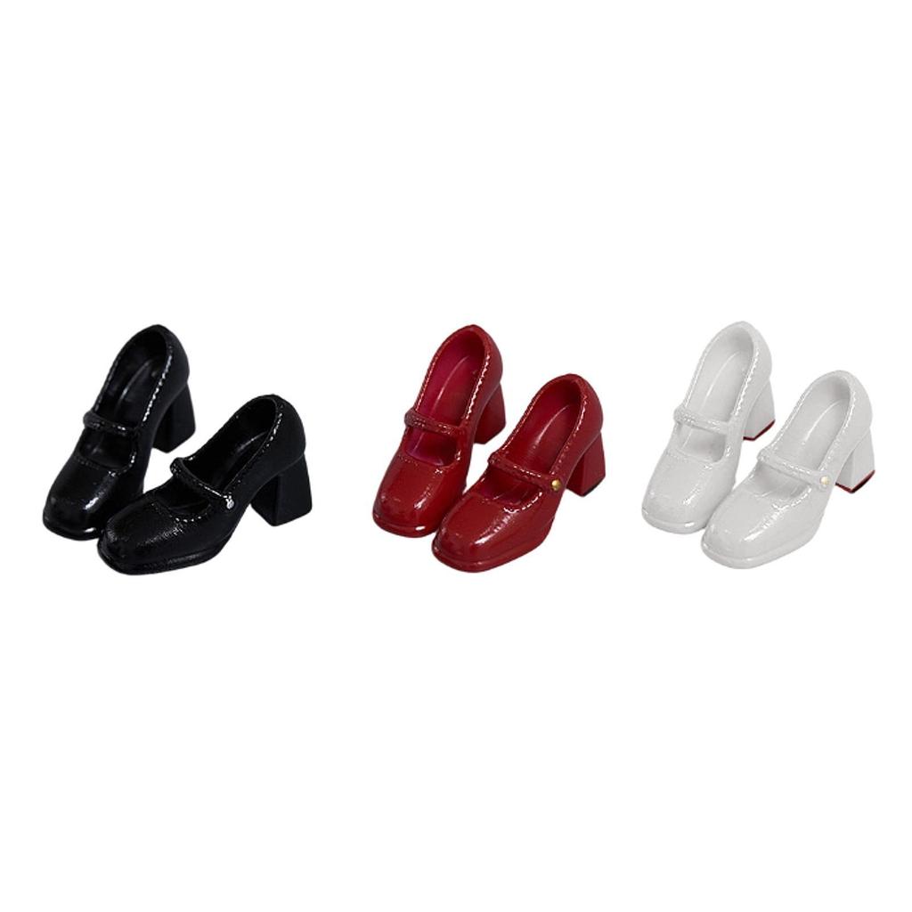 Miniature High Heels Plastic Shoe Accessories for 1/12 Scale Female Action Figure Dress Up Model