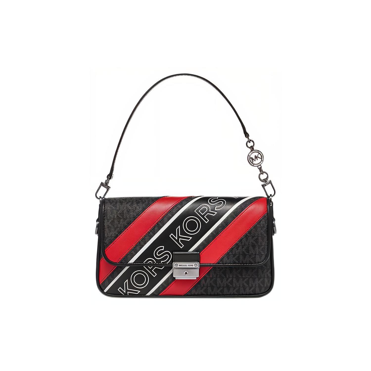 

Michael Kors MK Bradshaw Модний Повсякденний Дорожній З Літерним Логотипом Монограмний Принт Колірний Блок Смужка Шкіряна Сумка на Плече Маленька 30H1U2BL1B-987 Basic Set (Bag+Dust Bag)