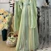 Chinese Wei And Jin Dynasties Style Hanfu Female Fairy Embroidery Full Set With Waist-length Sleeves