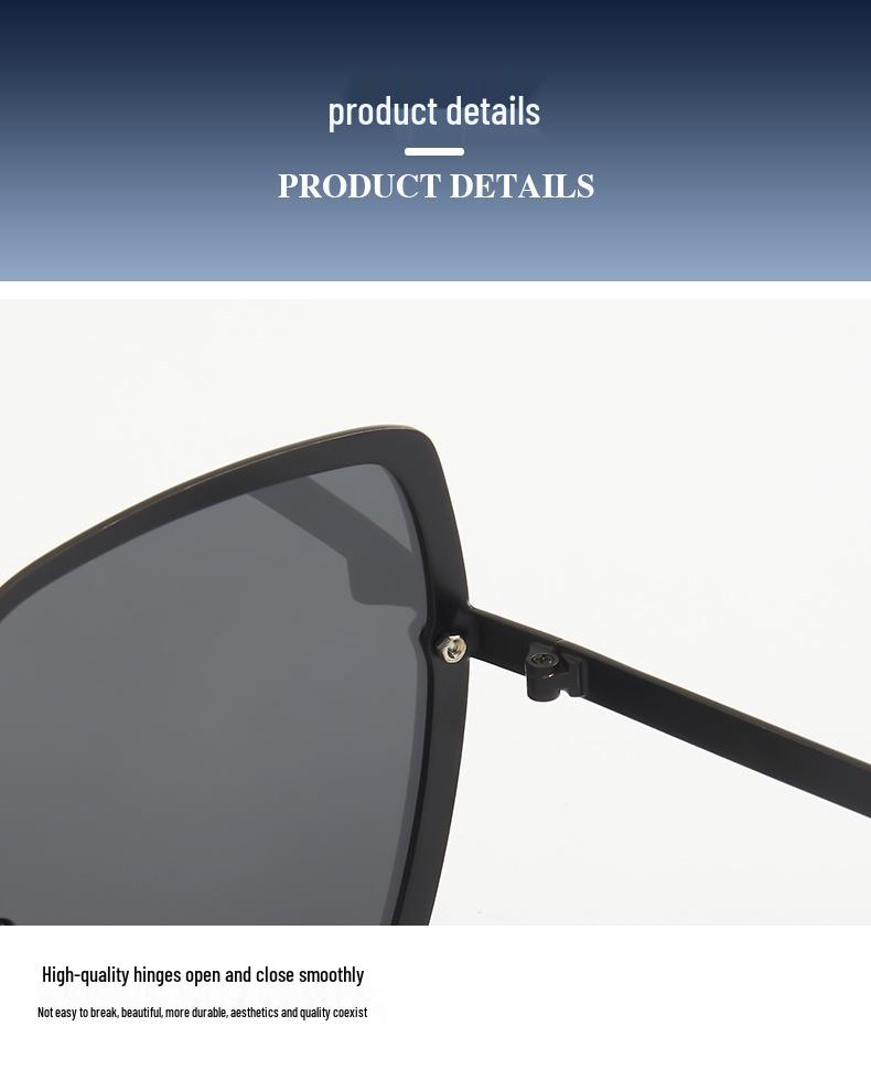 New Women's Polarized Sunglasses - Fashionable European and American Street Style Metal Trend