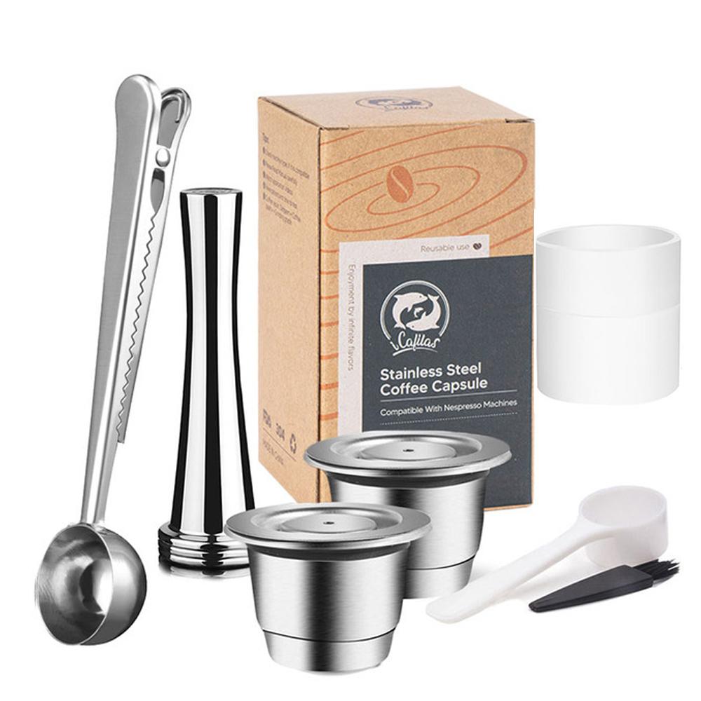 Roestvrij Staal Nespresso Herbruikbare Koffiecapsule Tamper Herbruikbare Koffiepad Koffiebenodigdheden Voor Barista Espressomachine
