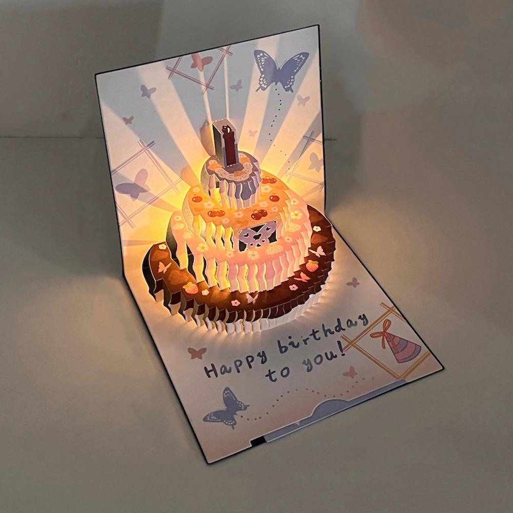 Folding Pop Up Birthday Card with Envelope Creative Gift Card Birthday Message Card  Birthday Party